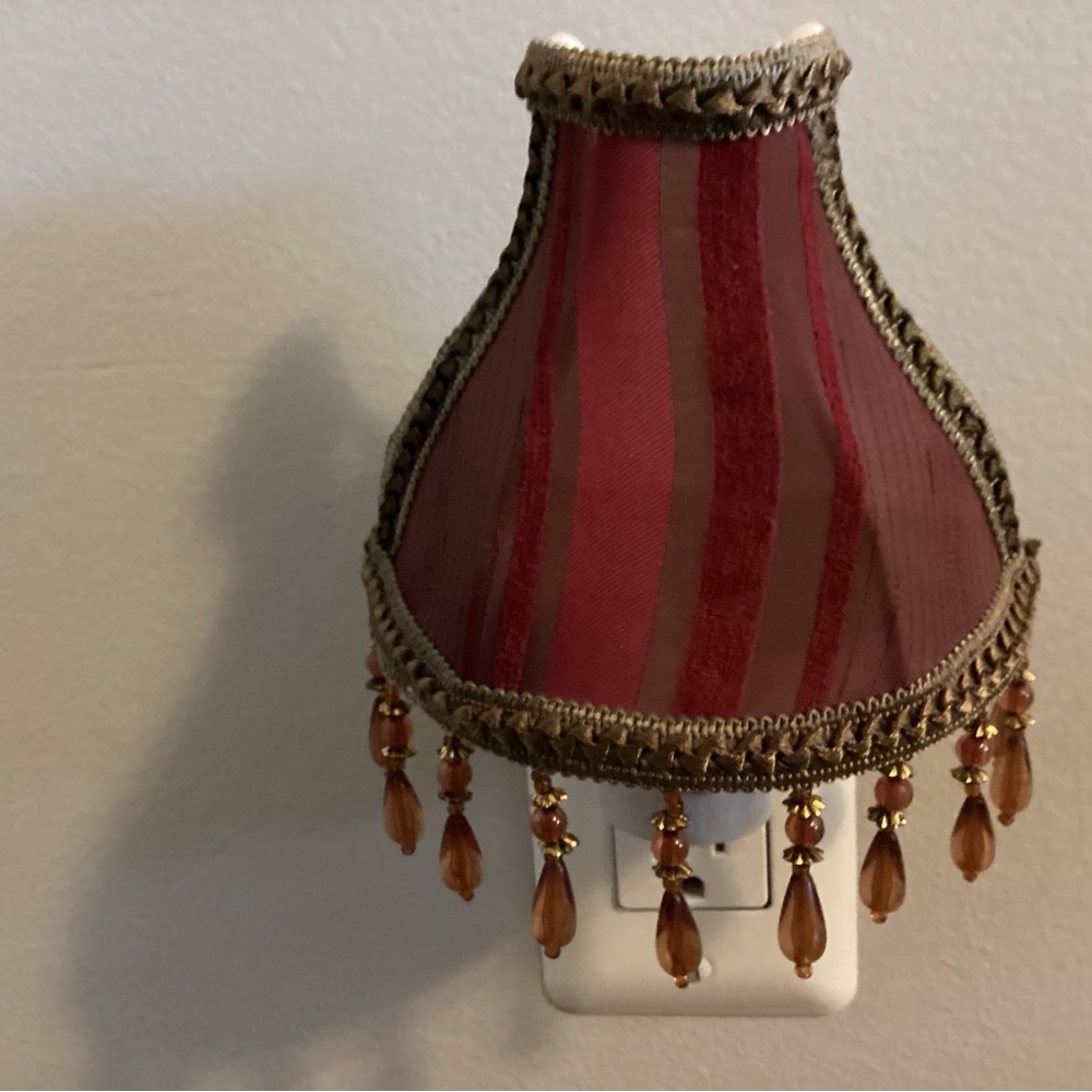 Elegant Red Beaded Night Light Shade
